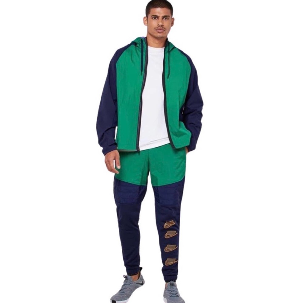 Nike Colorblock Therma Fit Flex Woven Track Jacket in Purple/Green